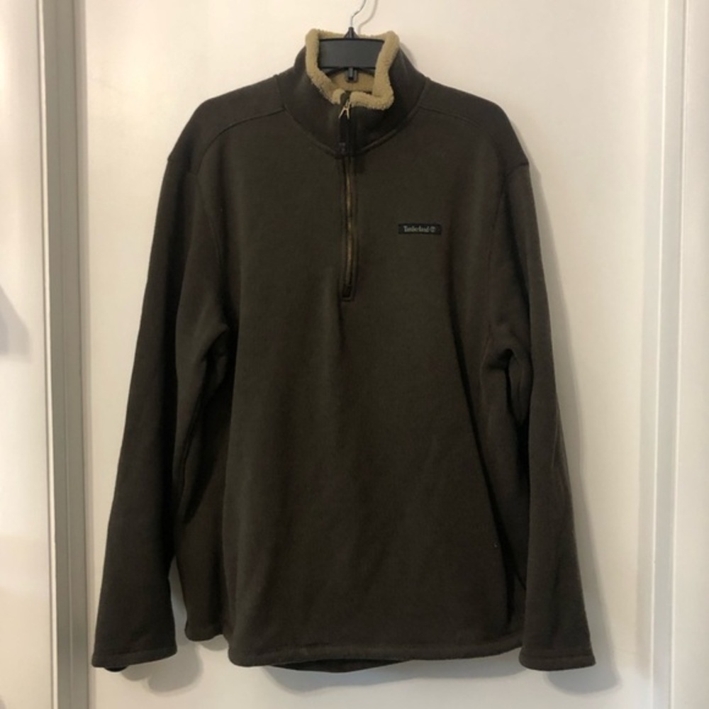 Timberland 1/4 Zip Long Sleeve Sweatshirt Pullover Brown XL